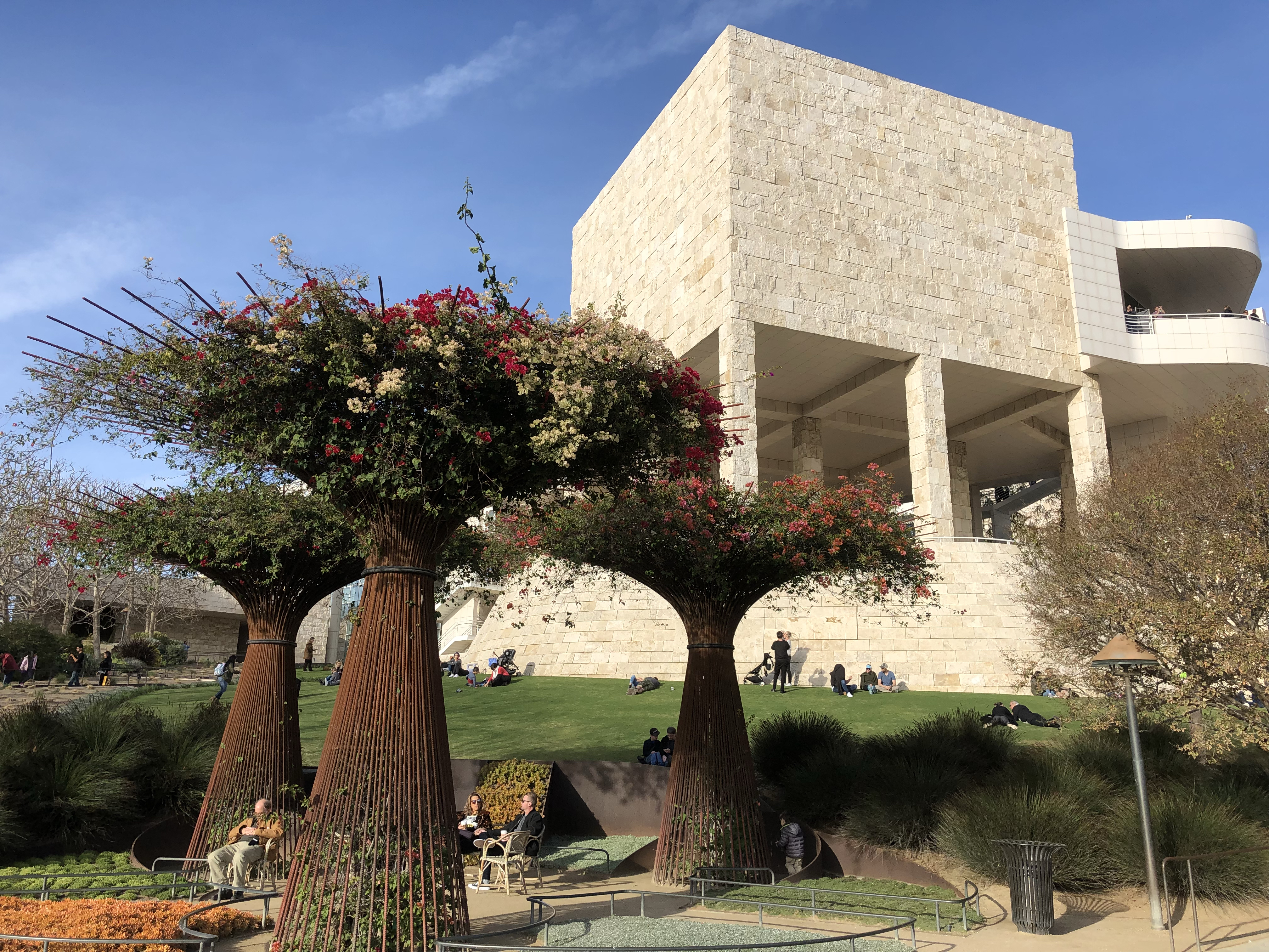Bougainvillea arbors at the Getty Center