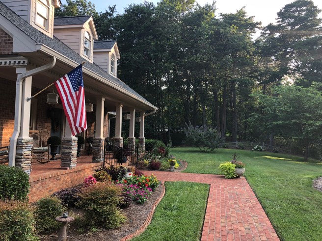 Sunny front flower beds
