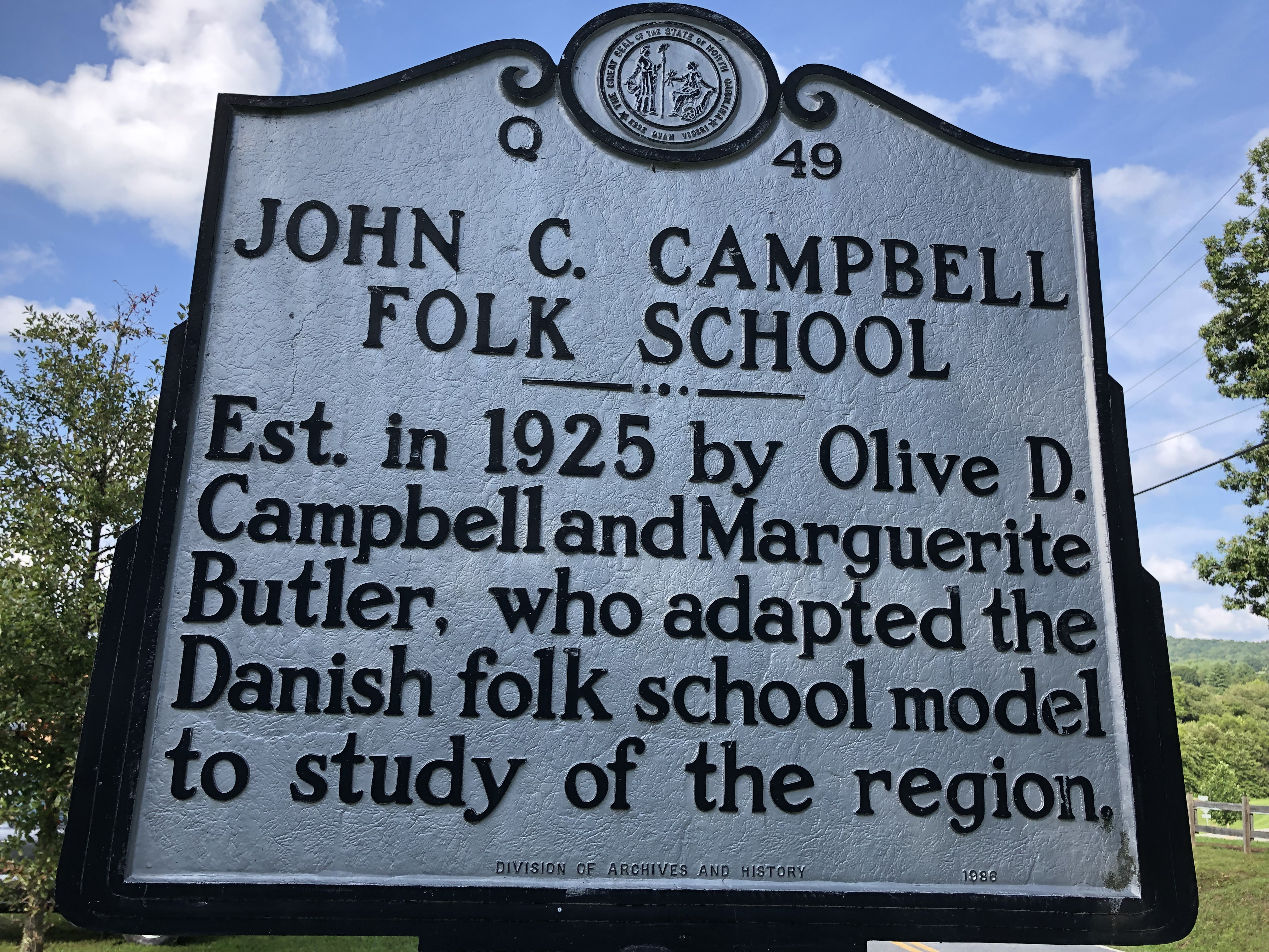 John C. Campbell Folk School historical marker